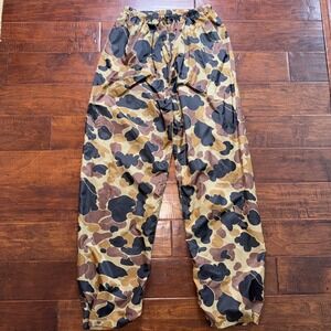 Vintage Cabela's Nylon Shell Pant Size Large Water Resistant Elastic Waist  Camo